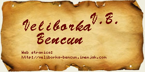 Veliborka Bencun vizit kartica